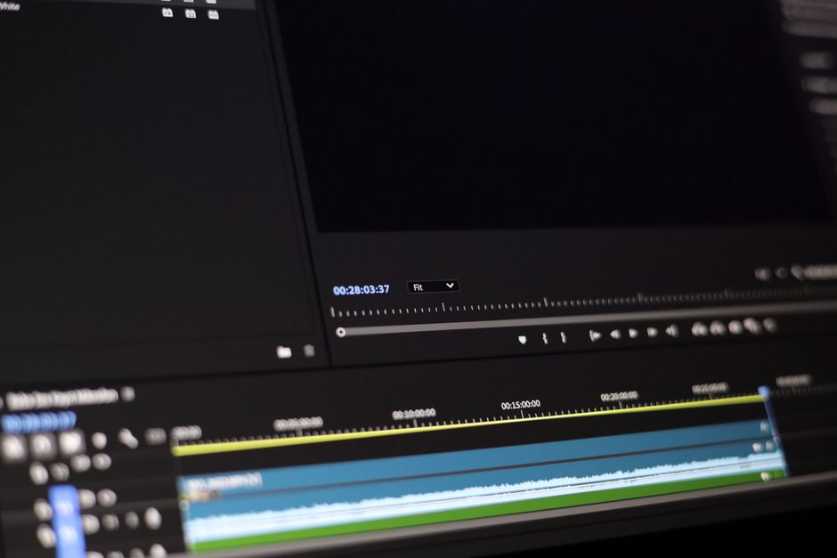 Video editing workspace with color grading software